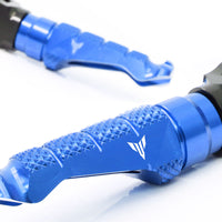 Fit Yamaha MT-01 MT-03 Engraved Logo R-FIGHT Front Blue Foot Pegs - MC Motoparts