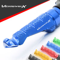 Kawasaki Versys X 300 17-19 logo engraved front Blue Foot Pegs