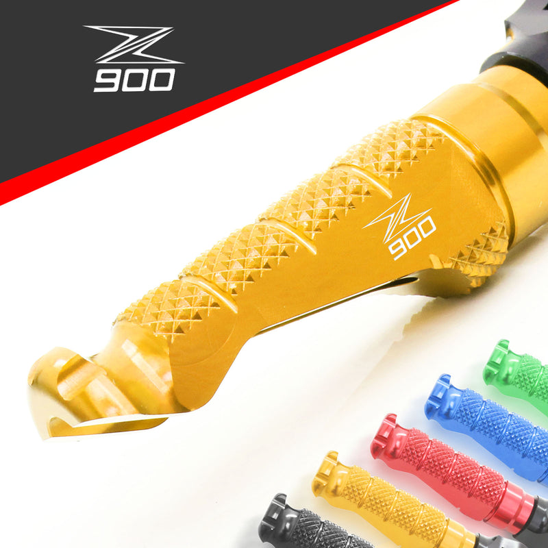 Kawasaki Z900 17-19 logo engraved front Gold Foot Pegs
