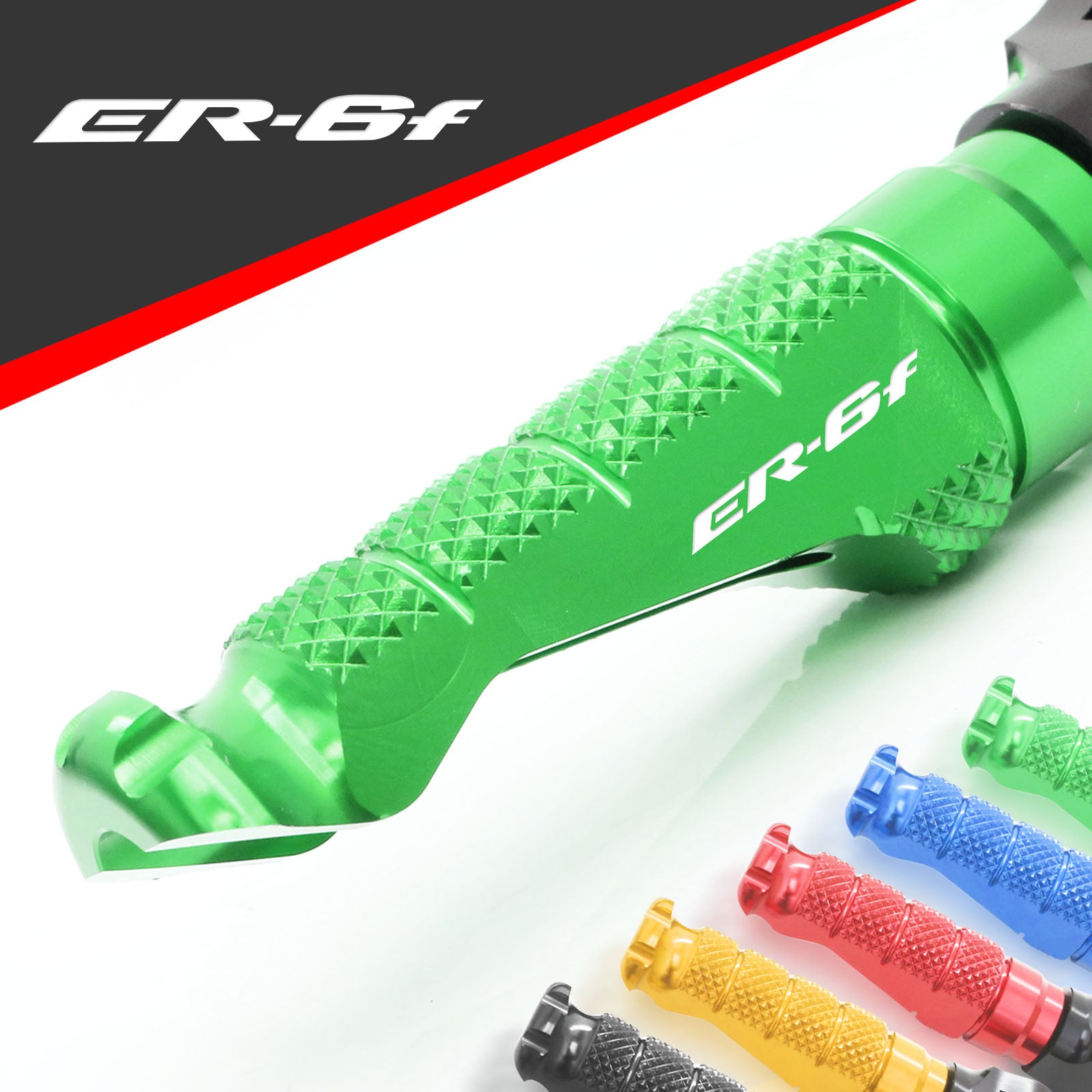 Kawasaki ER-6F 09-16 logo engraved front foot pegs