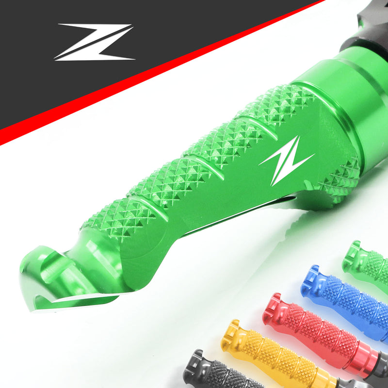 Kawasaki Z125 Z300 Z250 logo engraved front foot pegs
