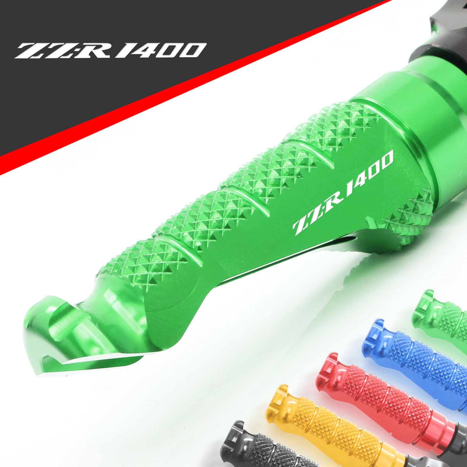 Kawasaki ZZR1400 06-15 logo engraved front foot pegs