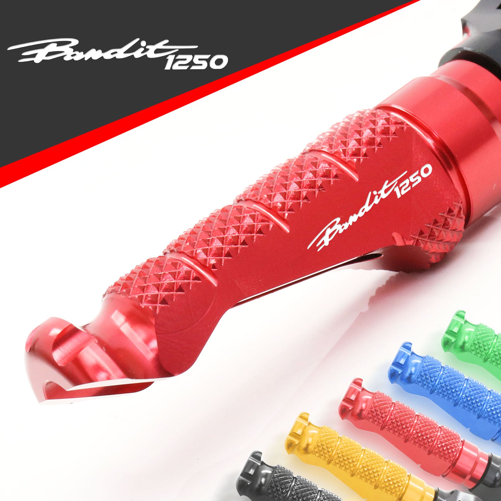 Suzuki Bandit 1250 S engraved front rider Red Foot Pegs