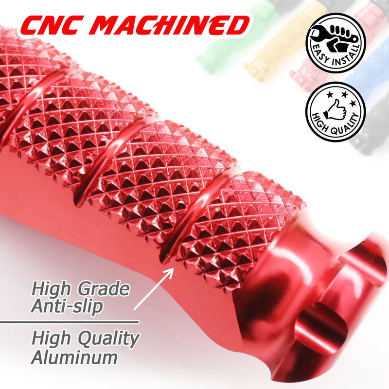 Kawasaki Versys 650 06-19 logo engraved front Red Foot Pegs