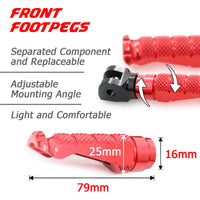 Ducati Sport 1000 engraved front rider Red Foot Pegs
