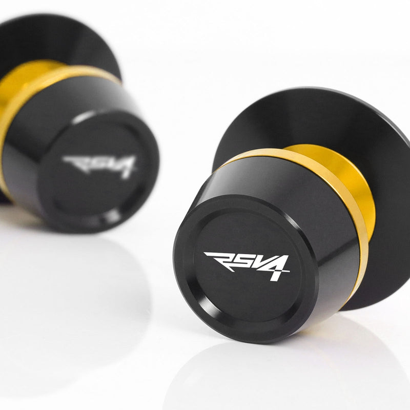 Fit Aprilia RSV4 R Factory Logo Engraved S-Fight 6mm Swingarm Spools - MC Motoparts