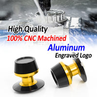 Fit Yamaha MT-10 MT-03 Logo Engraved S-Fight 6mm Swingarm Spools - MC Motoparts