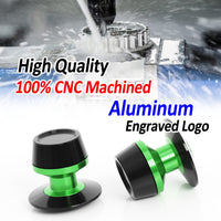 Fit Kawasaki Z1000 03-13 Logo Engraved S-Fight 10mm Swingarm Spools - MC Motoparts