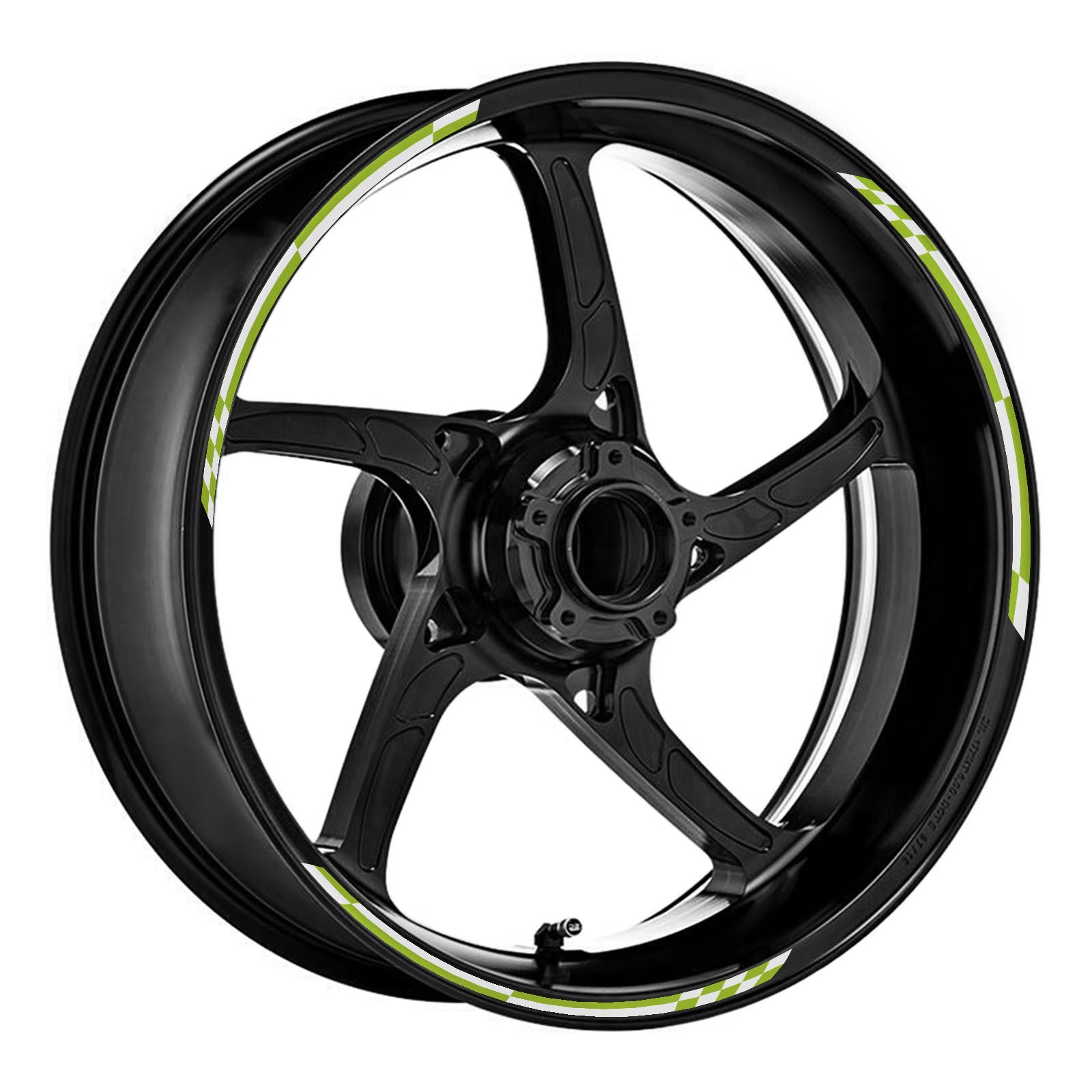 12 pcs White Check 17 inch Wheel Front & Rear Rim Skin Sticker Set - MC Motoparts