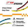 12 pcs White Check 17 inch Wheel Front & Rear Rim Skin Sticker Set - MC Motoparts