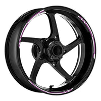 12 pcs White Check 17 inch Wheel Front & Rear Rim Skin Sticker Set - MC Motoparts