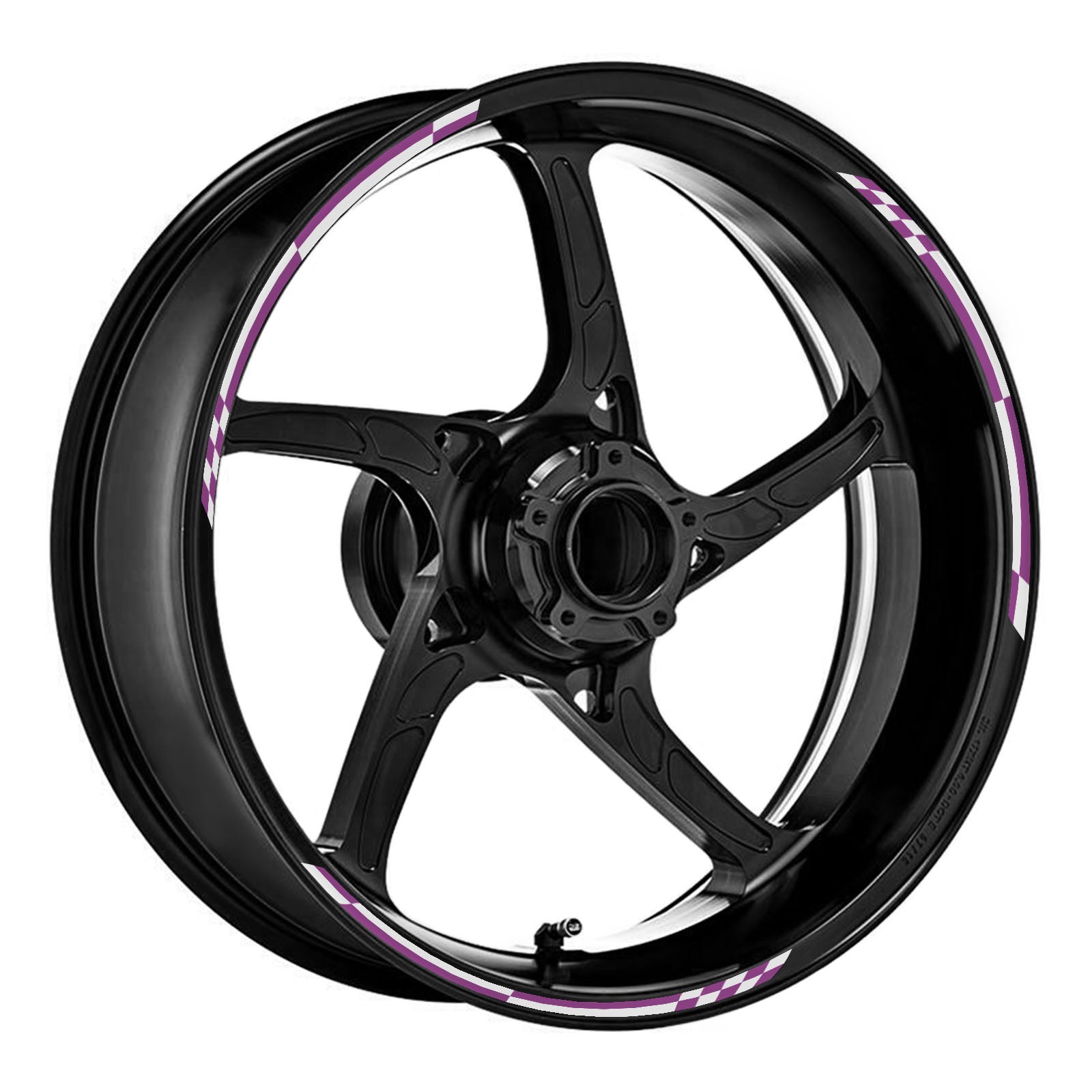 12 pcs White Check 17 inch Wheel Front & Rear Rim Skin Sticker Set - MC Motoparts