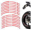 12 pcs White Check 17 inch Wheel Front & Rear Rim Skin Sticker Set - MC Motoparts