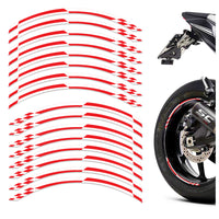 12 pcs White Check 17 inch Wheel Front & Rear Rim Skin Sticker Set - MC Motoparts