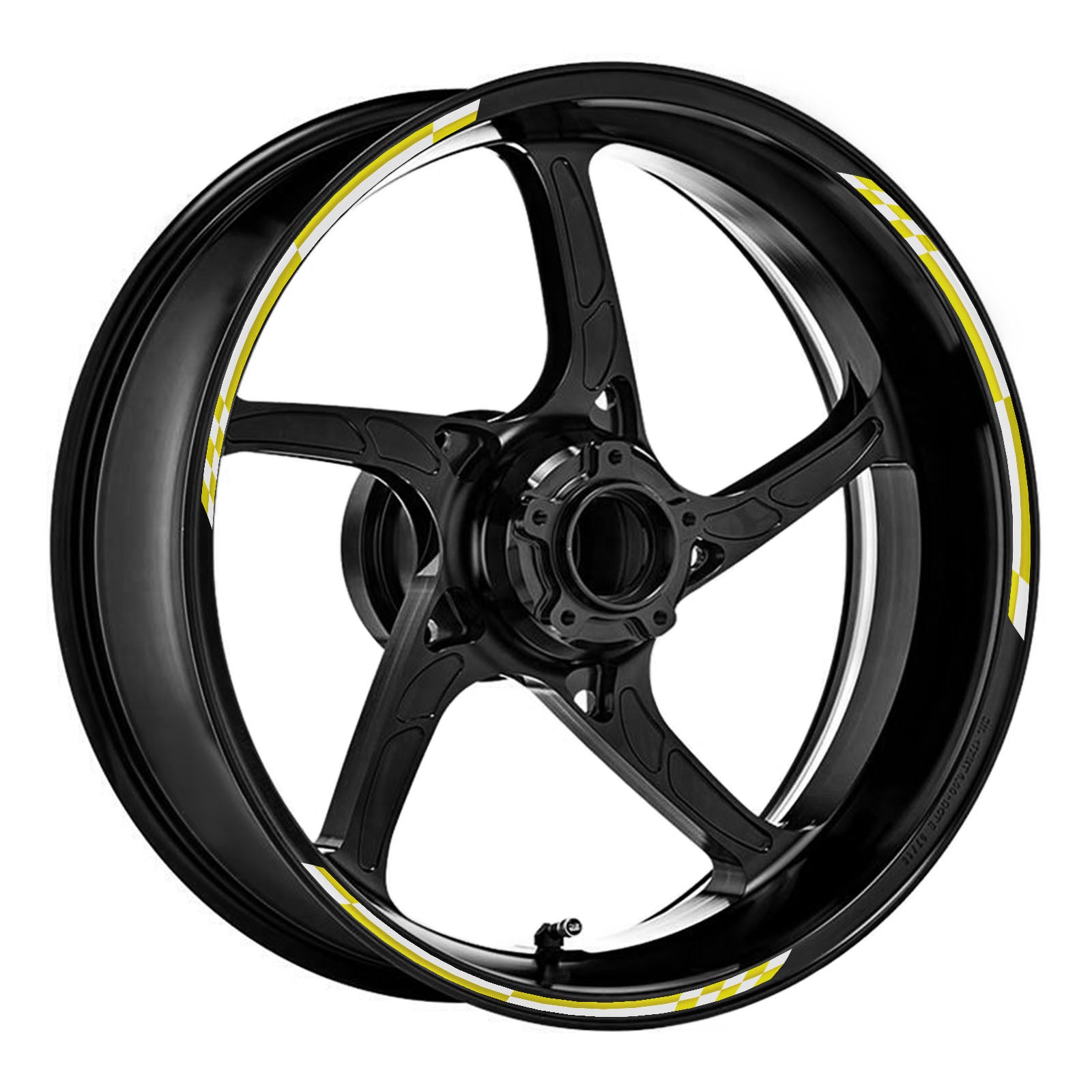 12 pcs White Check 17 inch Wheel Front & Rear Rim Skin Sticker Set - MC Motoparts