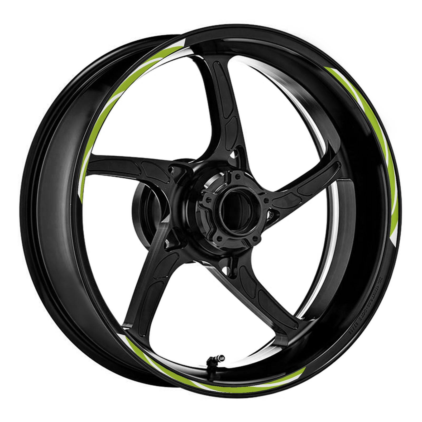 12 pcs White Strip 17 inch Wheel Front & Rear Rim Skin Sticker Set - MC Motoparts