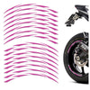 12 pcs White Strip 17 inch Wheel Front & Rear Rim Skin Sticker Set - MC Motoparts