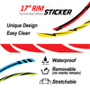 12 pcs White Strip 17 inch Wheel Front & Rear Rim Skin Sticker Set - MC Motoparts