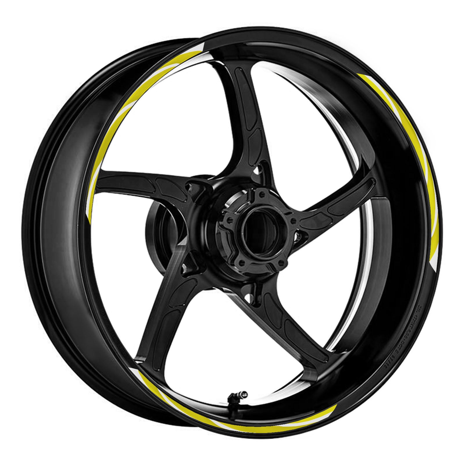 12 pcs White Strip 17 inch Wheel Front & Rear Rim Skin Sticker Set - MC Motoparts