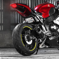 12 pcs White Strip 17 inch Wheel Front & Rear Rim Skin Sticker Set - MC Motoparts