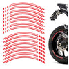 12 pcs White Line 17'' Wheel Front & Rear Rim Skin Sticker Set - MC Motoparts