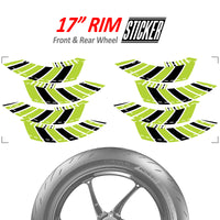 Awning Stripe Pattern 17 inch Wheel Front & Rear Removable Rim Sticker Set - MC Motoparts