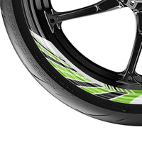 Awning Stripe Pattern 17 inch Wheel Front & Rear Removable Rim Sticker Set - MC Motoparts