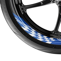 Check Pattern 17 inch Wheel Front & Rear Removable Rim Sticker Set - MC Motoparts