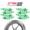 Check Pattern 17 inch Wheel Front & Rear Removable Rim Sticker Set - MC Motoparts