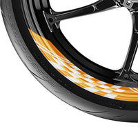 Check Pattern 17 inch Wheel Front & Rear Removable Rim Sticker Set - MC Motoparts