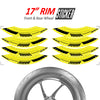 Robotic Pattern 17 inch Wheel Front & Rear Removable Rim Sticker Set - MC Motoparts