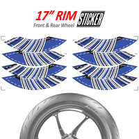 Stripe Pattern 17 inch Wheel Front & Rear Removable Rim Sticker Set - MC Motoparts