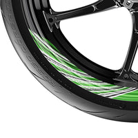 Stripe Pattern 17 inch Wheel Front & Rear Removable Rim Sticker Set - MC Motoparts