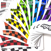 Moto GP Black Check 17 inch Wheel Front & Rear Rim Sticker Set - MC Motoparts