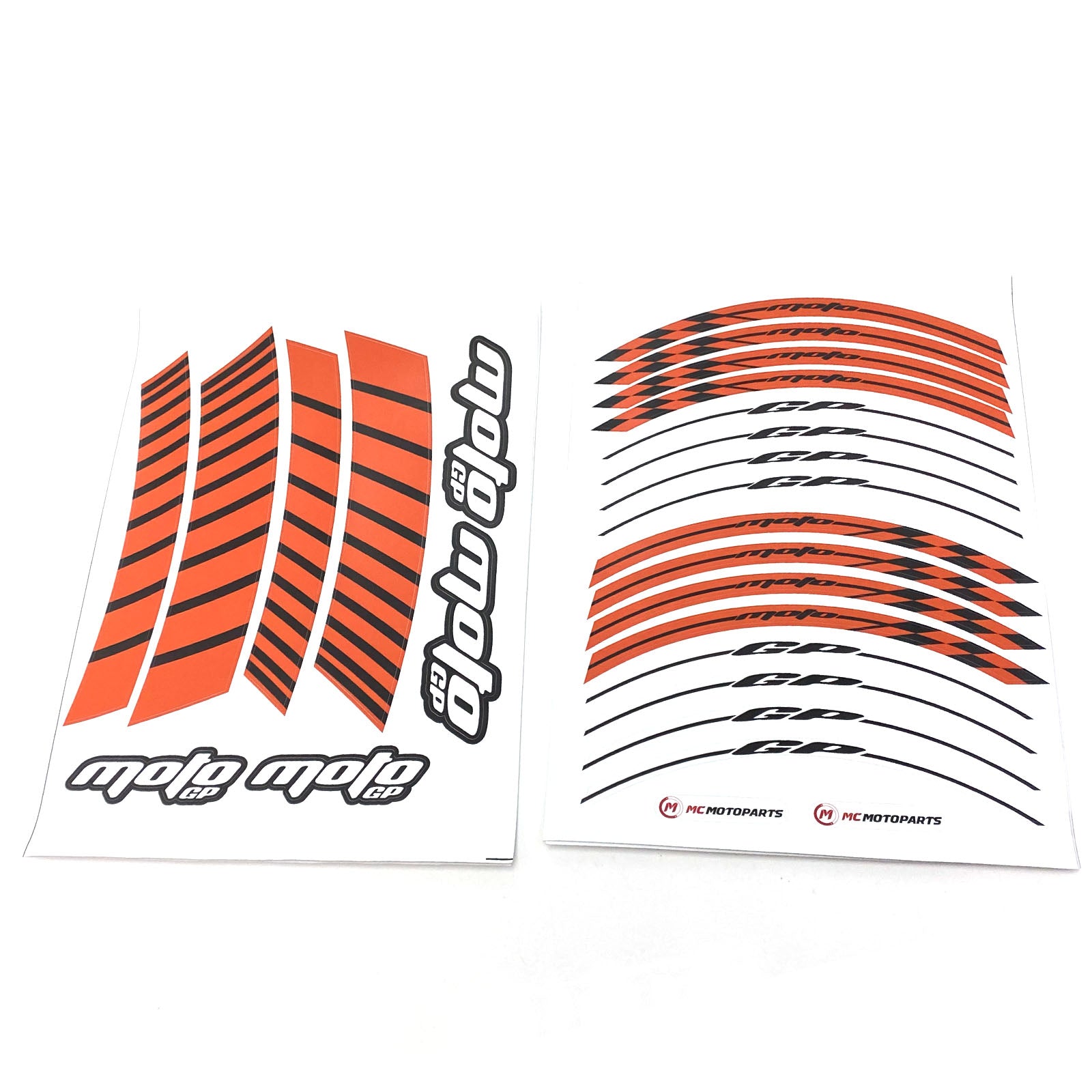 Moto GP Black Stripe 17 inch Wheel Front & Rear Rim Sticker Set - MC Motoparts
