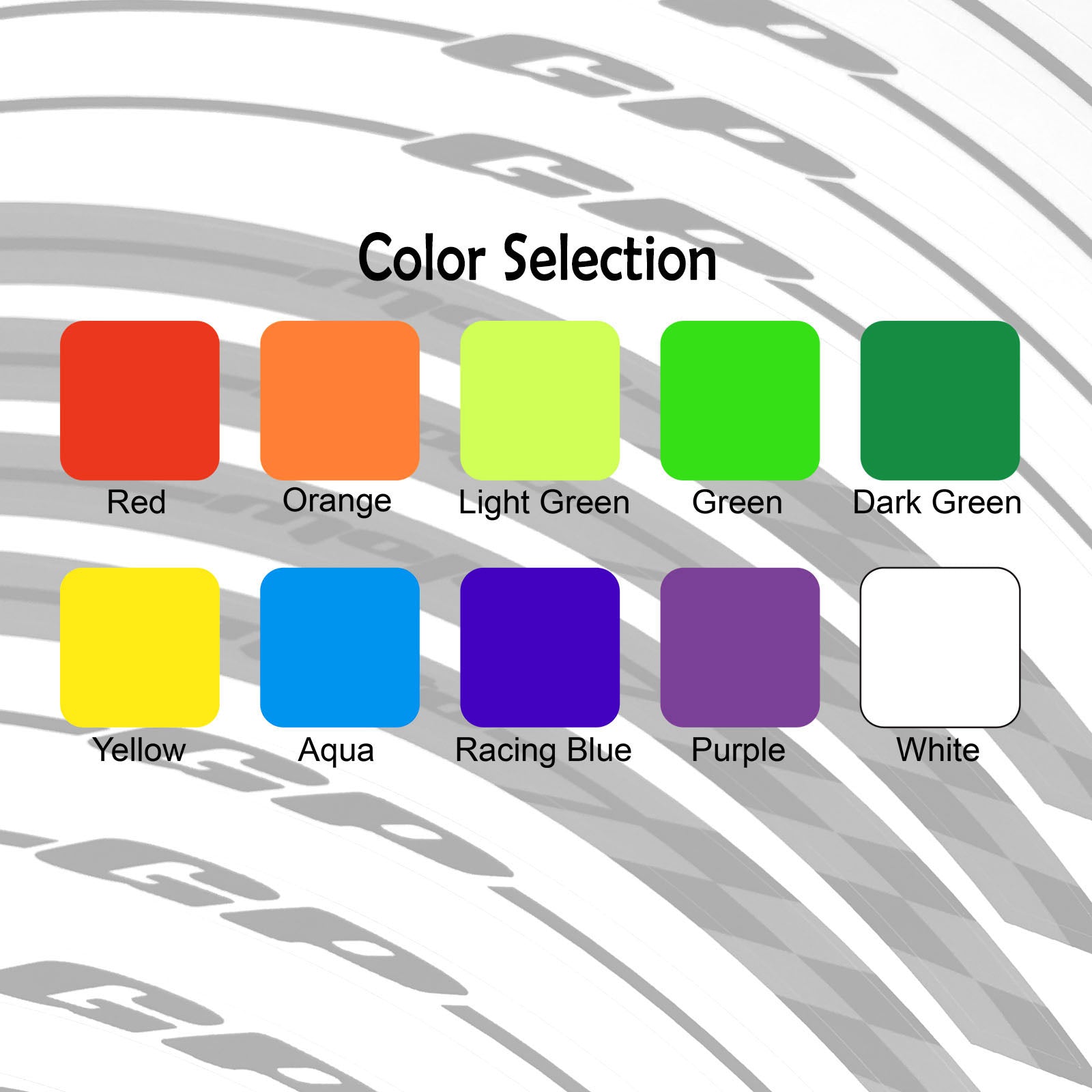 Moto GP Black Stripe 17 inch Wheel Front & Rear Rim Sticker Set - MC Motoparts