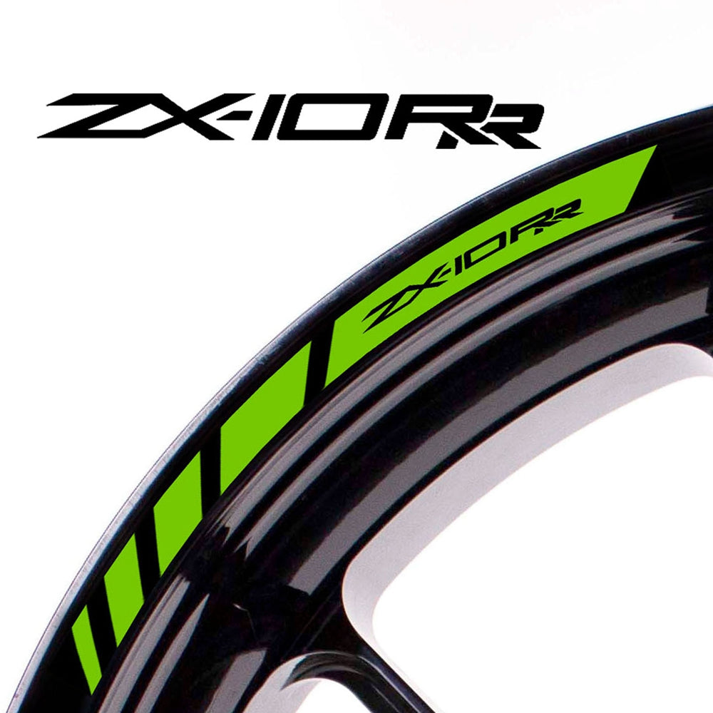 Fit Kawasaki Ninja ZX-10RR Logo Stripes Wheel Rim Edge Sticker - MC Motoparts