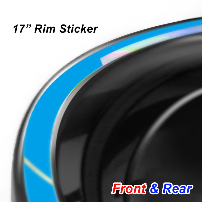 Fits 17'' Rim Rainbow Holographic Wheel Stickers J01 Rim Skin Decal Strip
