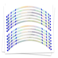 Fits 17'' Rim Chrome Holographic Wheel Stickers J02 Rim Skin Decal Strip