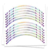 Fits 17'' Rim Chrome Holographic Wheel Stickers J02 Rim Skin Decal Strip