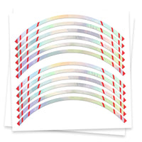 Blue Chrome Holographic Wheel Stickers J02 Rim Skin Decal Strip