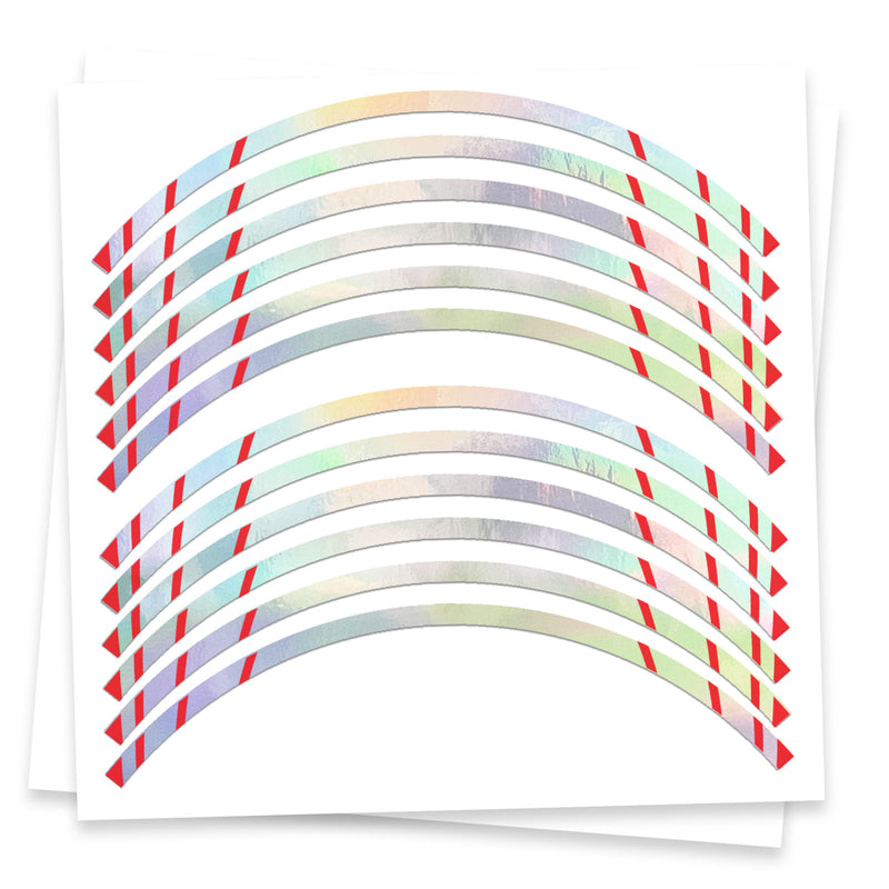 Blue Chrome Holographic Wheel Stickers J02 Rim Skin Decal Strip