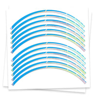 Fits 17 inch Rim Silver Holographic Wheel Stickers J03 Rim Skin Decal Strip