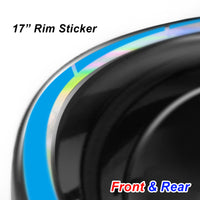 Fits 17 inch Rim Silver Holographic Wheel Stickers J03 Rim Skin Decal Strip