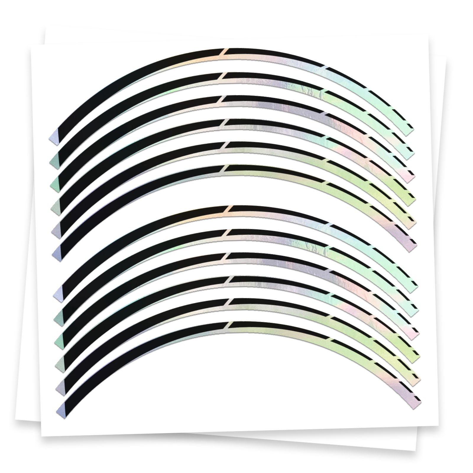 Fits 17 inch Rim Silver Holographic Wheel Stickers J03 Rim Skin Decal Strip