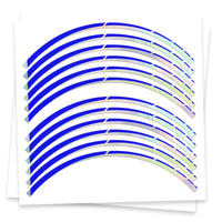 Fits 17 inch Rim Silver Holographic Wheel Stickers J03 Rim Skin Decal Strip