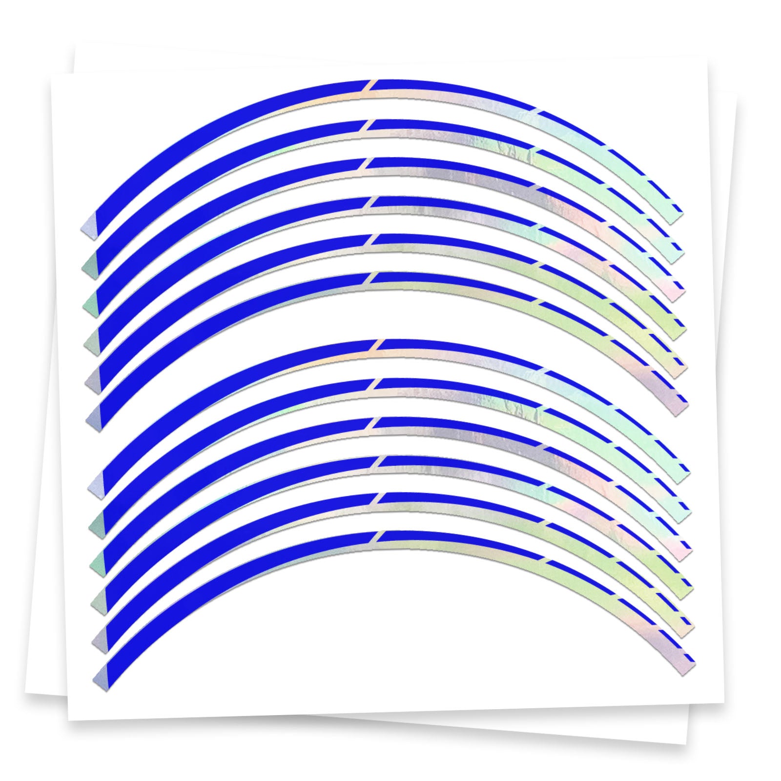 Fits 17 inch Rim Silver Holographic Wheel Stickers J03 Rim Skin Decal Strip