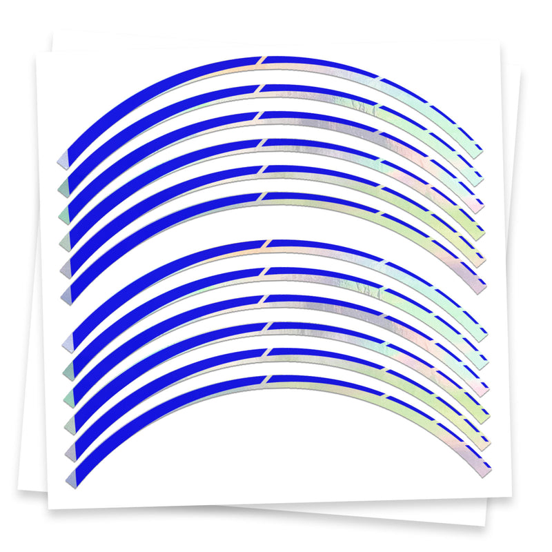 Fits 17 inch Rim Silver Holographic Wheel Stickers J03 Rim Skin Decal Strip