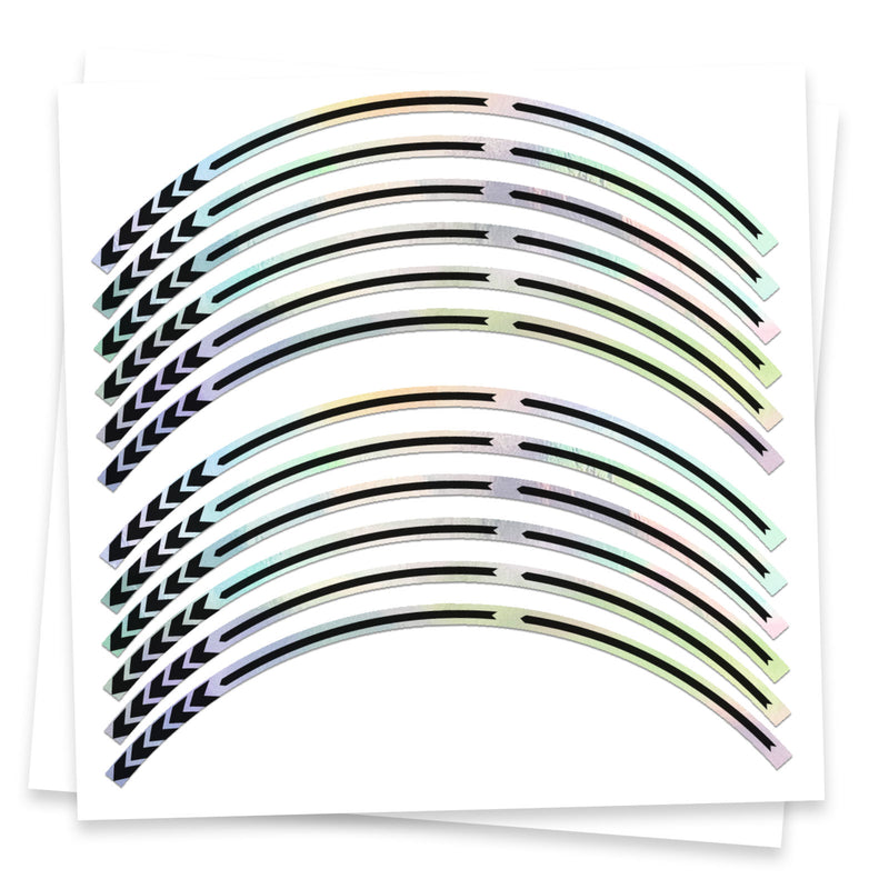 Fits 17'' Rim Rainbow Holographic Wheel Stickers J04 Rim Skin Decal Strip