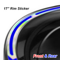 Fits 17'' Rim Rainbow Holographic Wheel Stickers J04 Rim Skin Decal Strip